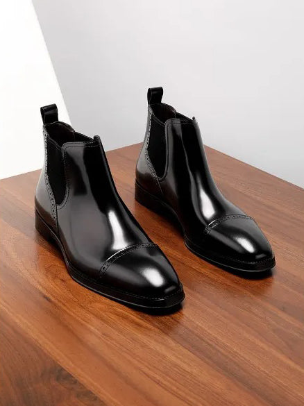 Polished Formal Ankle Boots With Elastic Gussets