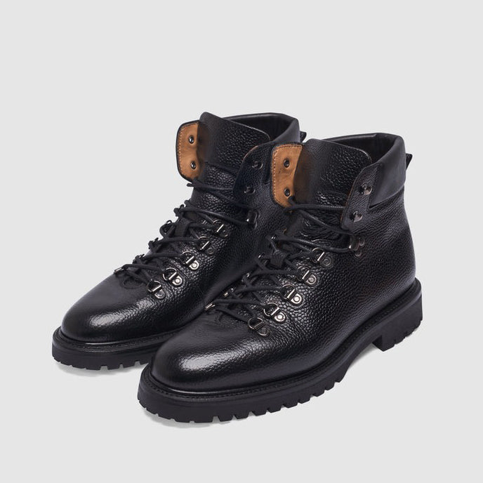 Men's Vintage Distressed Leather Ankle Boots - Outdoor Casual Style