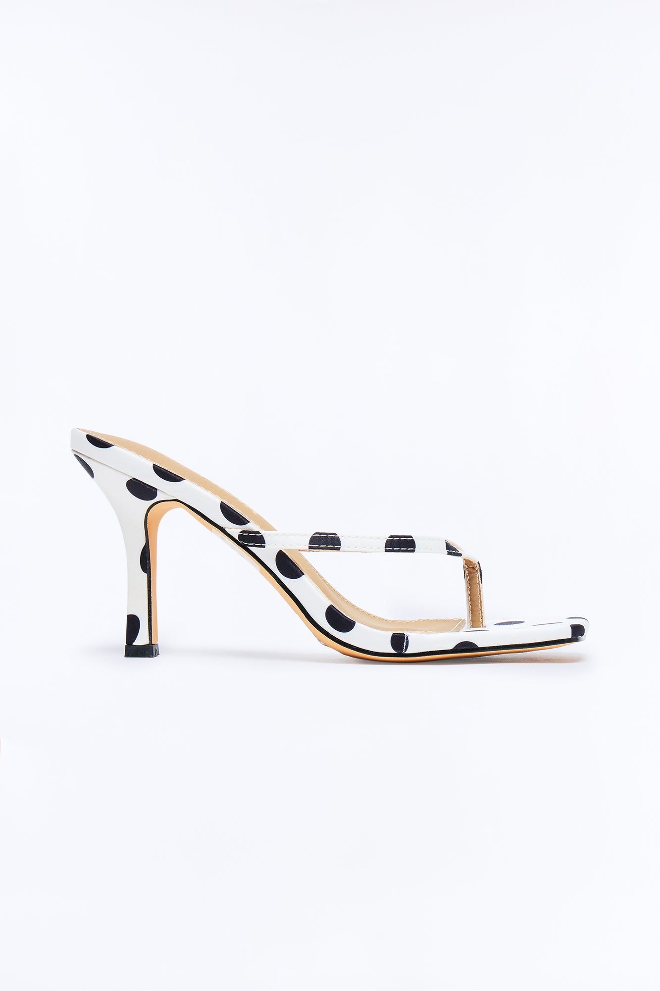 Women's Polka Dot Thong Stiletto Mule Sandals