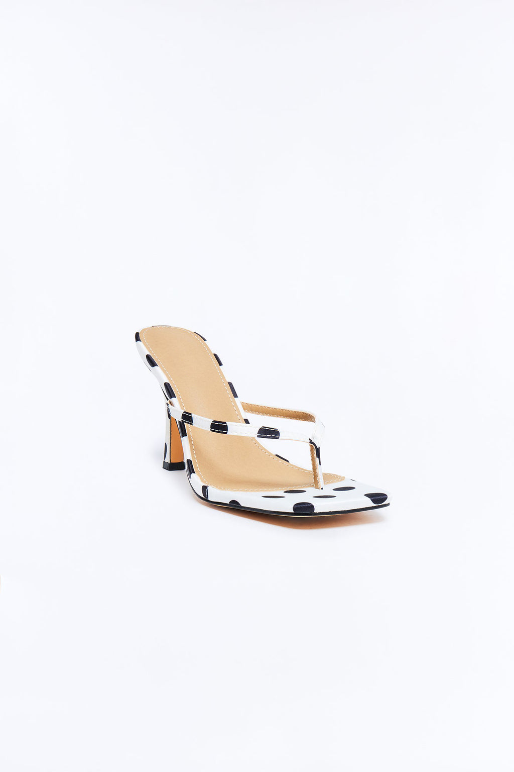 Women's Polka Dot Thong Stiletto Mule Sandals