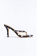 Women's Polka Dot Thong Stiletto Mule Sandals
