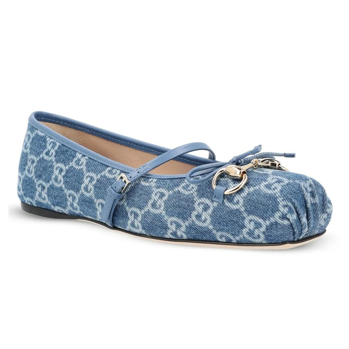Ladies' Embellished Horsebit Detail Ballerina Flats