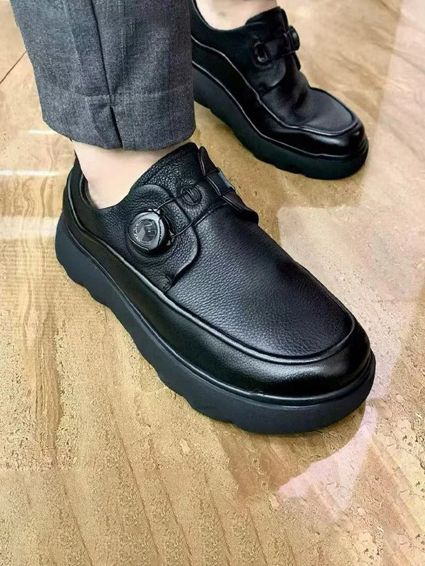 Men's Quick-Release Buckle Leather Loafers