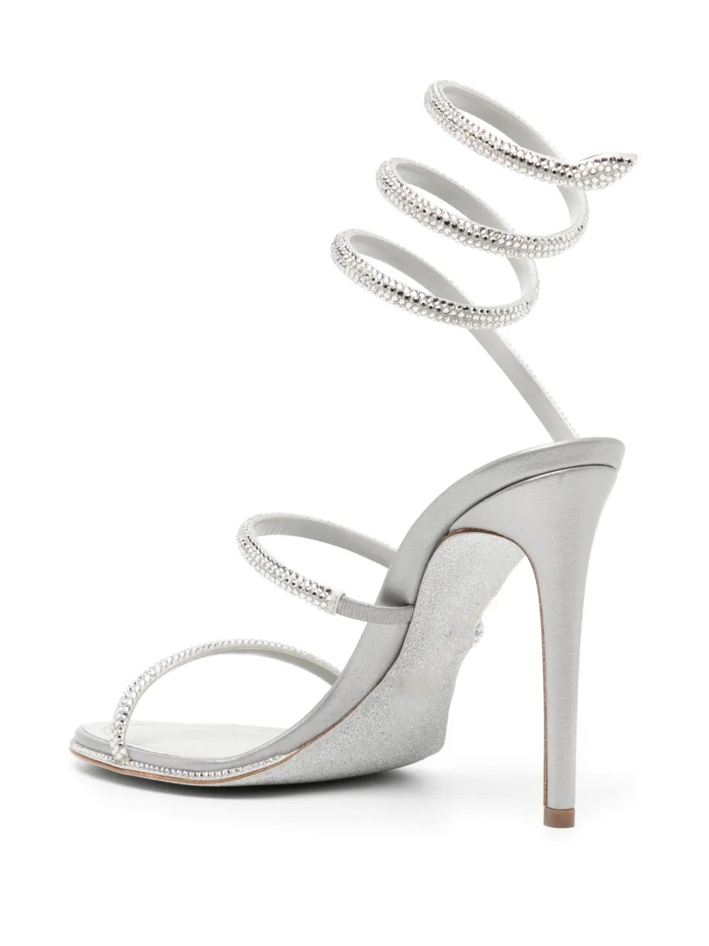 Snake Wrap Full Rhinestone Ankle Strap Stiletto Sandals
