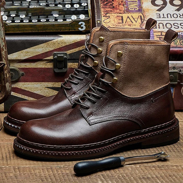 Leather & Suede Hybrid Work Boots