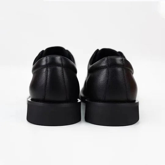 Leather & Mesh Lace-Free Casual Shoes