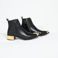 Metallic Detail Leather Chelsea Boots