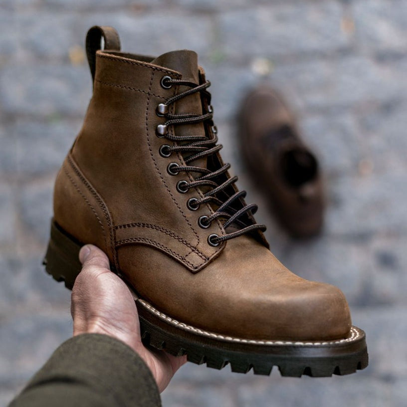 Premium Leather Work Boots | Retro Rugged Men’s Footwear