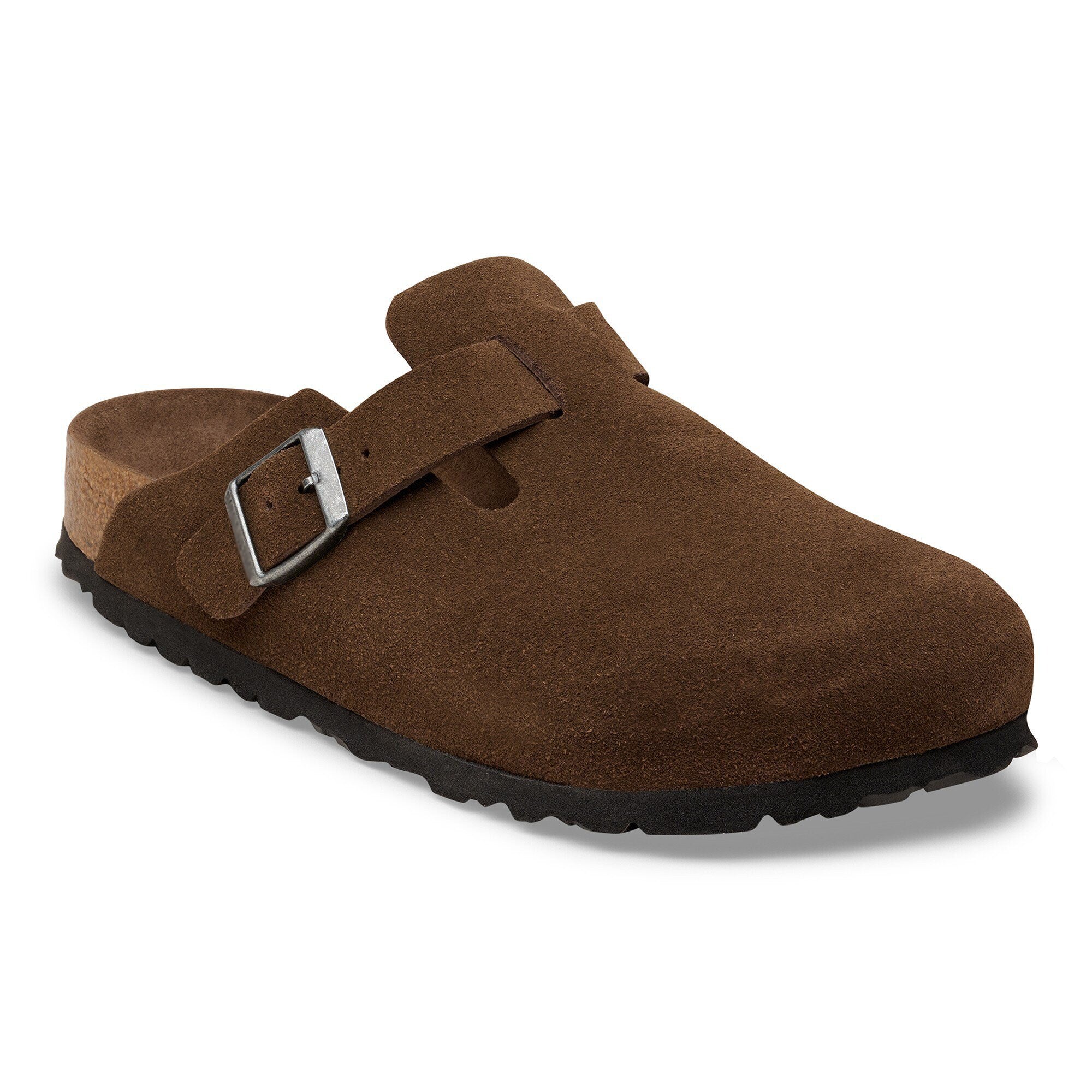 Ladies' Suede Clog Mules with Cork Footbed