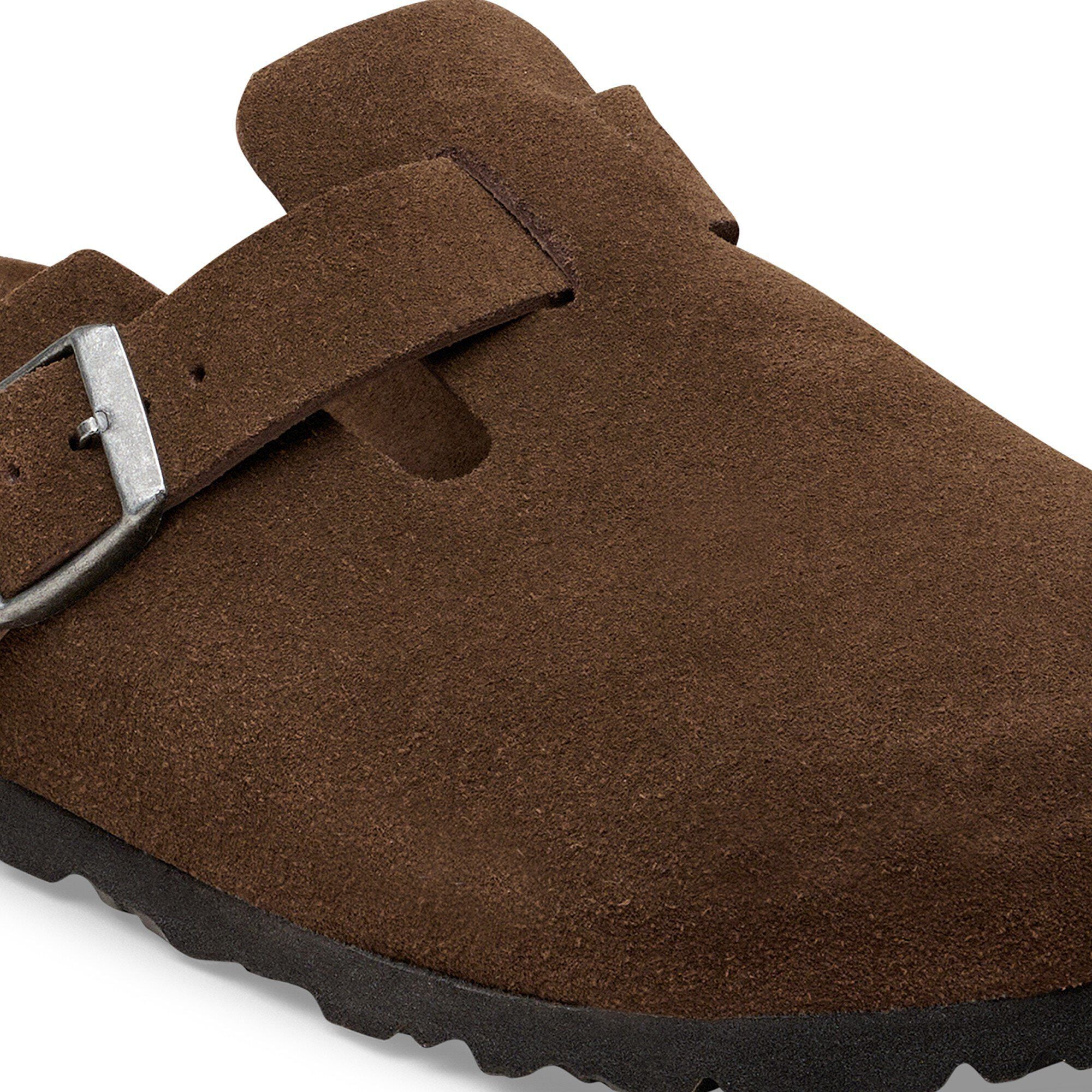 Ladies' Suede Clog Mules with Cork Footbed