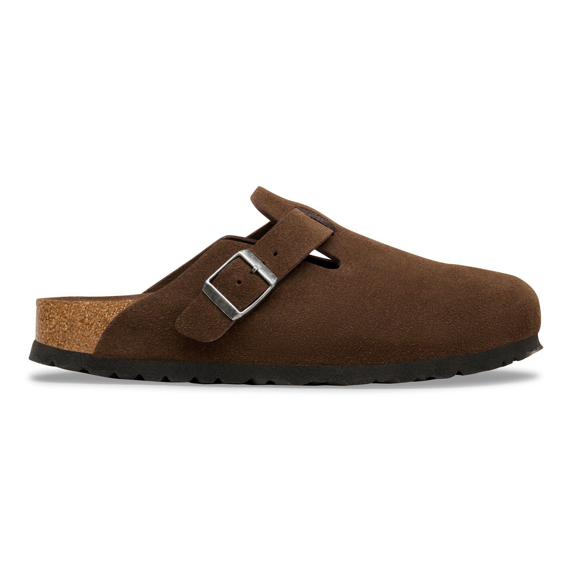 Ladies' Suede Clog Mules with Cork Footbed