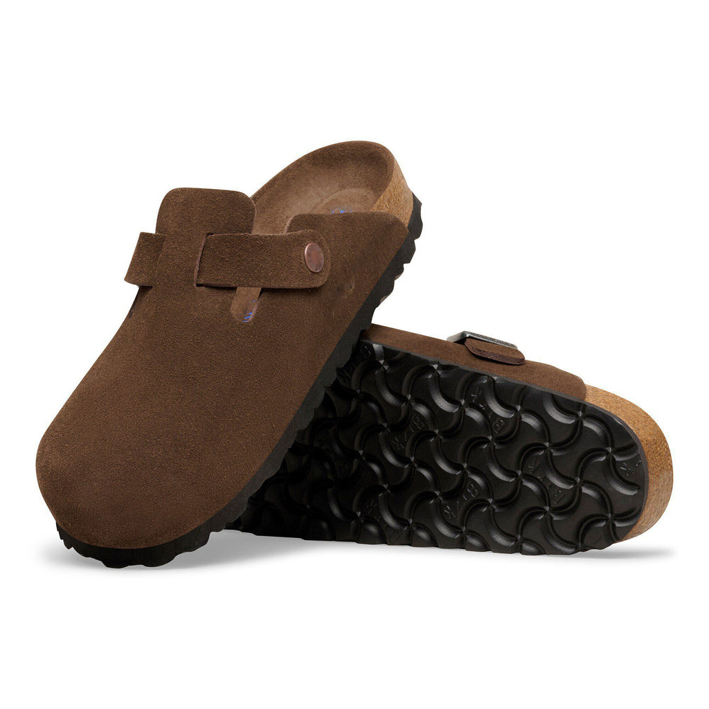 Ladies' Suede Clog Mules with Cork Footbed