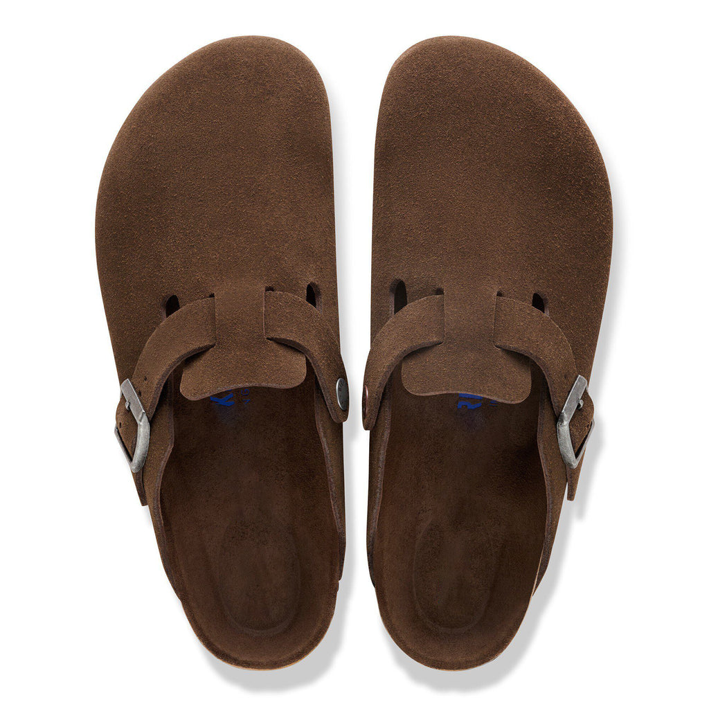 Ladies' Suede Clog Mules with Cork Footbed