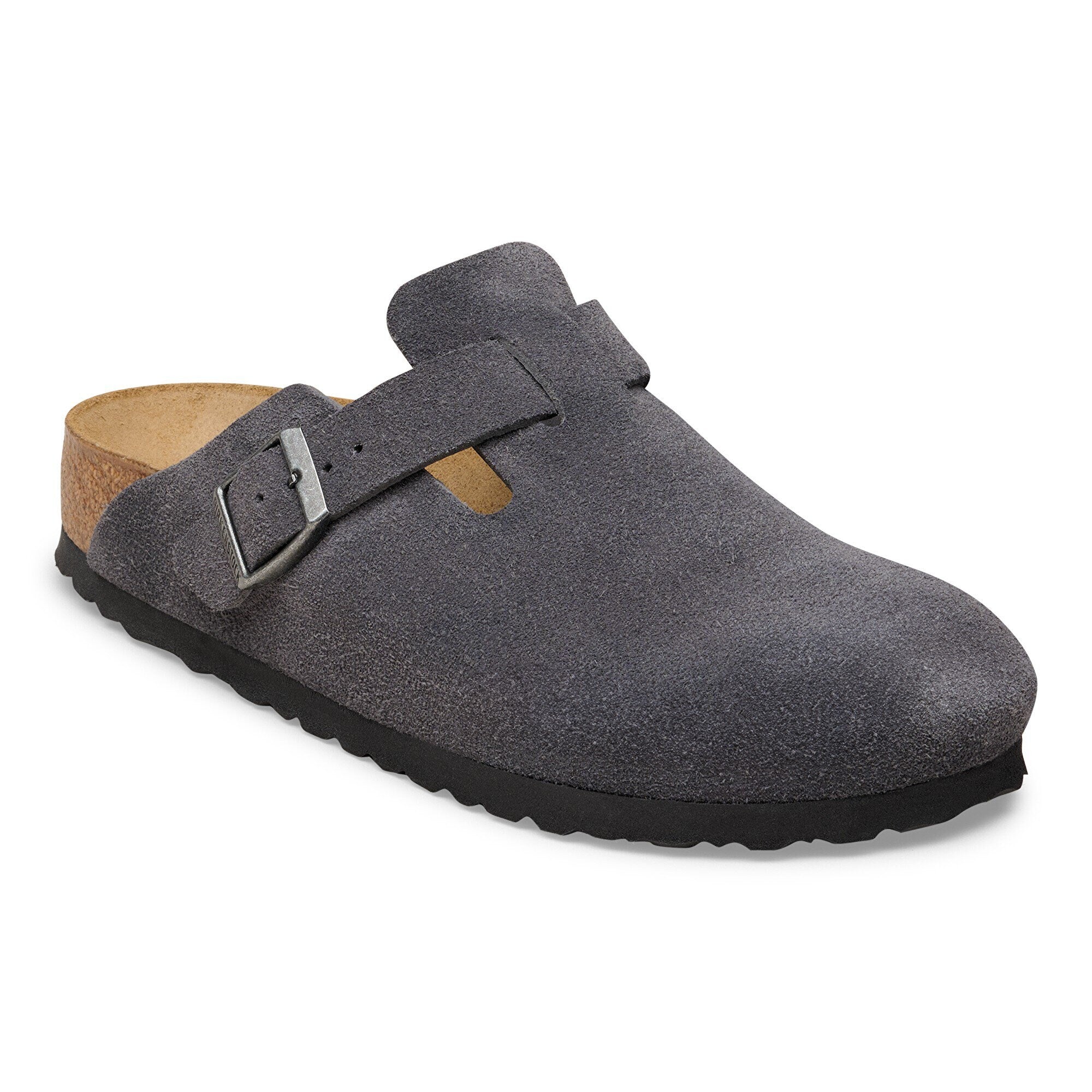 Ladies' Suede Clog Mules with Cork Footbed