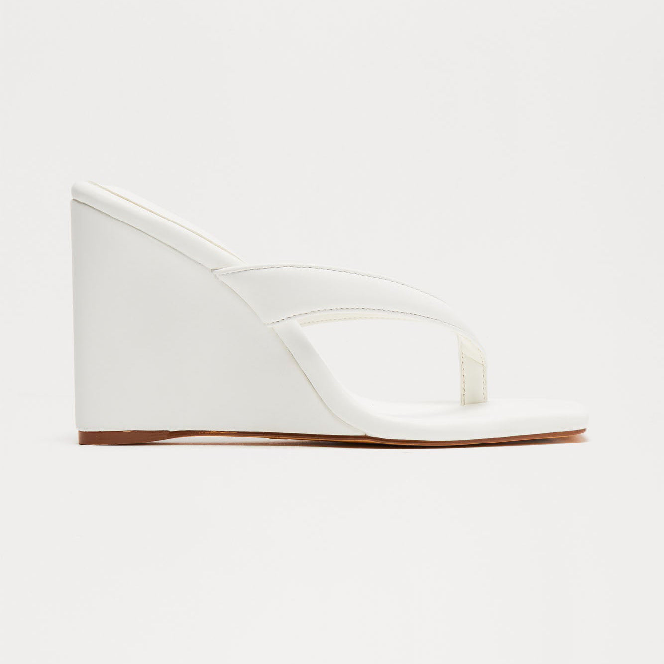 Ladies' Square Toe Thong Wedge Sandals