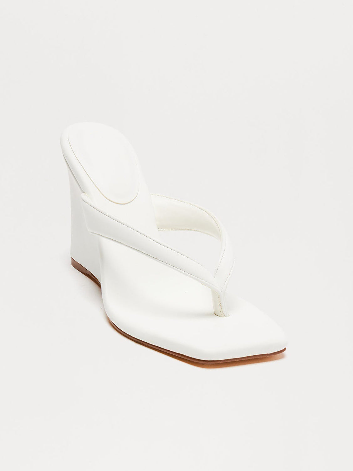 Ladies' Square Toe Thong Wedge Sandals