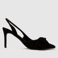 Ladies' Suede Bow Slingback Stiletto Pumps