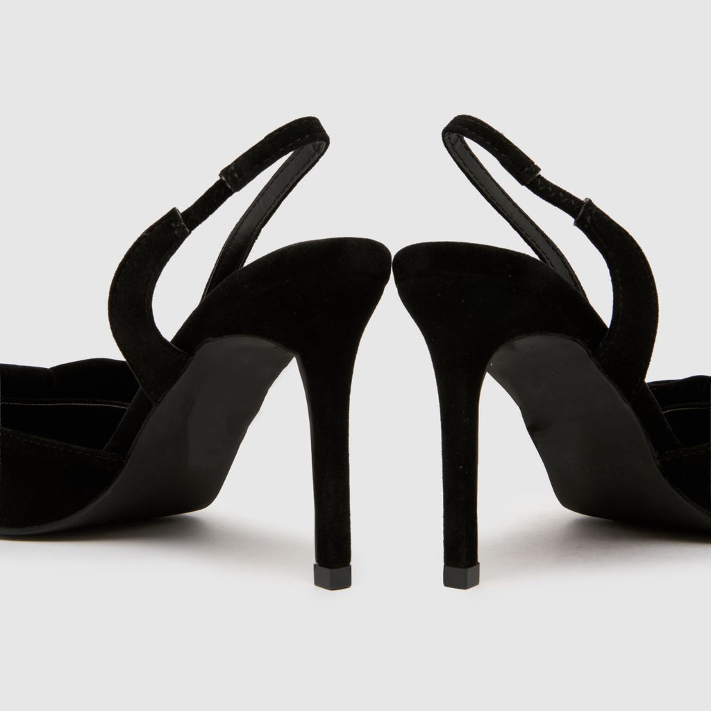 Ladies' Suede Bow Slingback Stiletto Pumps