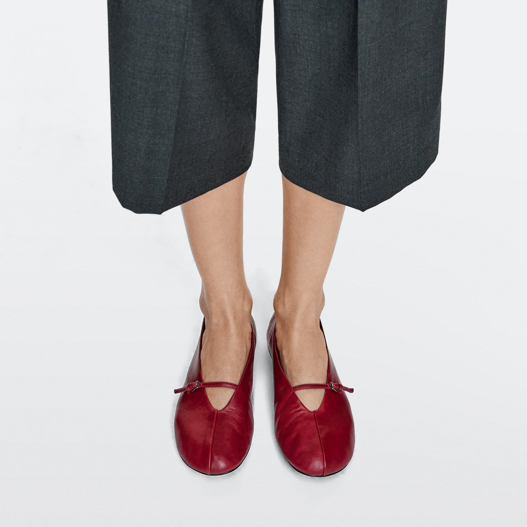 Ladies' Soft Leather Mary Jane Ballet Flats