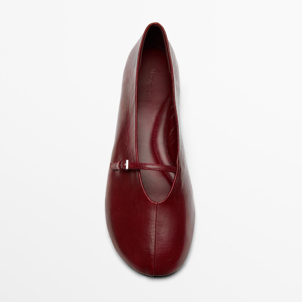Ladies' Soft Leather Mary Jane Ballet Flats