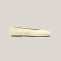 Women's Ruched Leather Ballet Flats