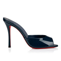 Ladies' Patent Leather Red-Sole Peep-Toe Mules