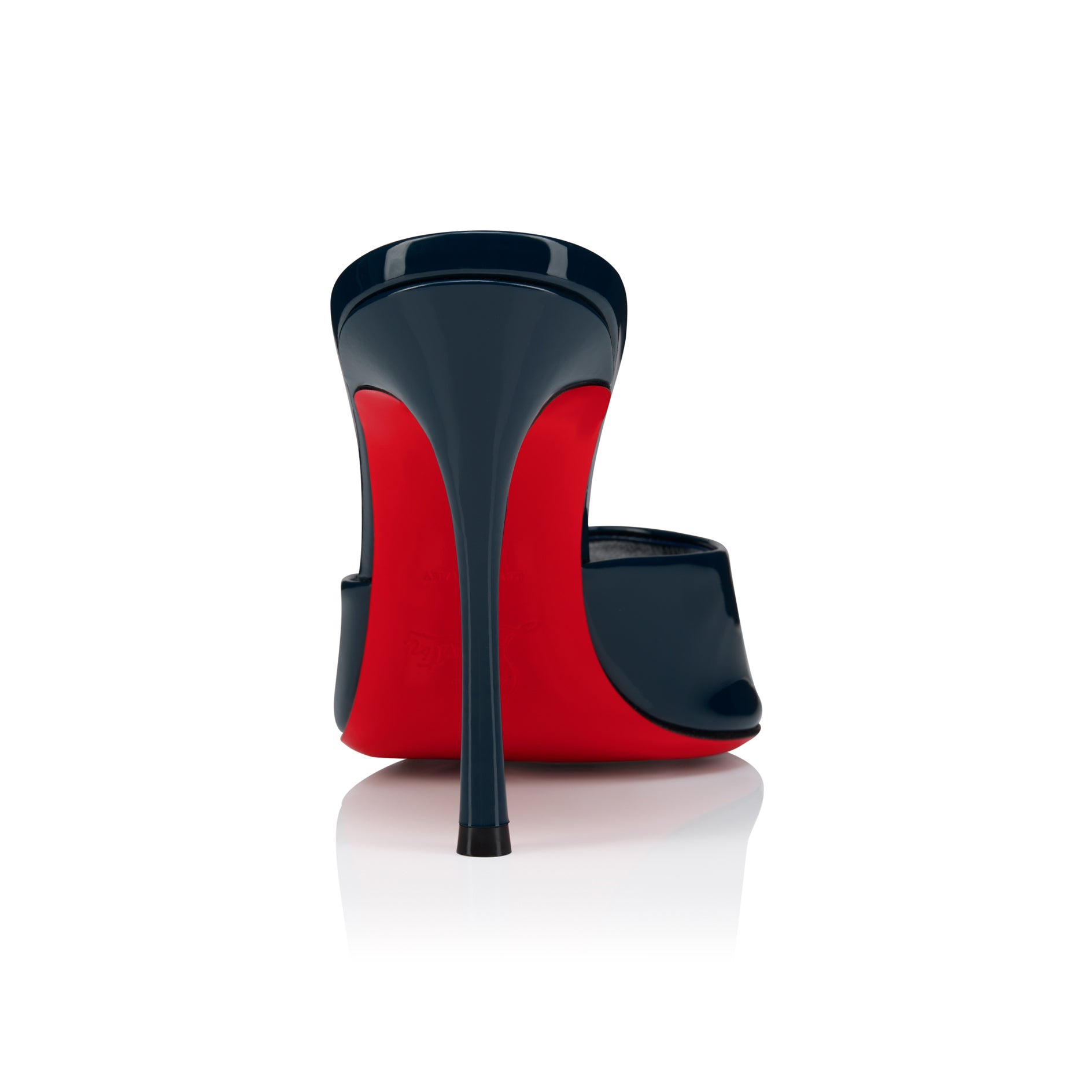 Ladies' Patent Leather Red-Sole Peep-Toe Mules