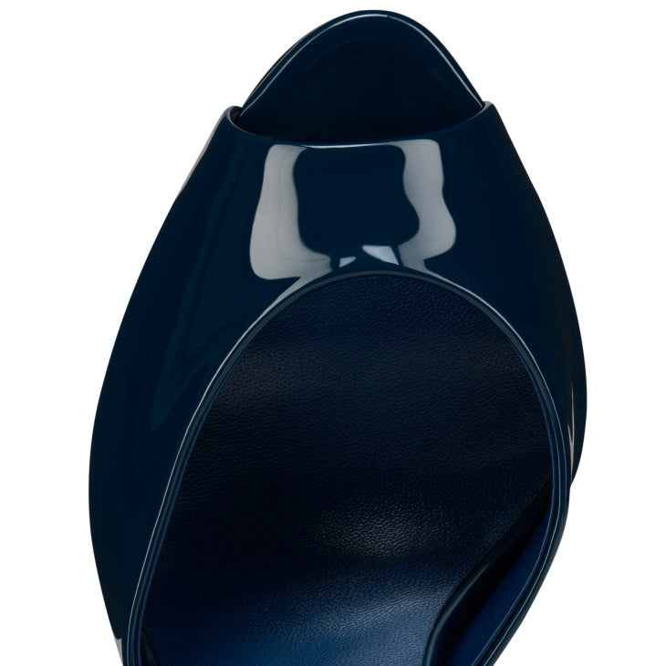 Ladies' Patent Leather Red-Sole Peep-Toe Mules