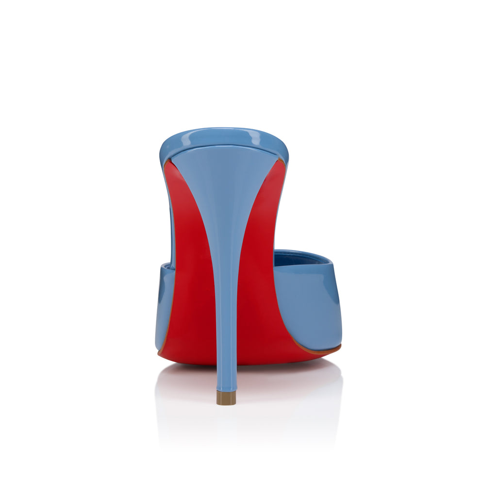 Ladies' Patent Leather Red-Sole Peep-Toe Mules