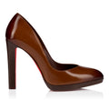 Women's Brown Gradient Leather Platform Stiletto Pumps