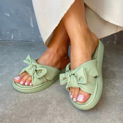 Ladies' Casual Soft-Sole Bow Decor Flat Mules