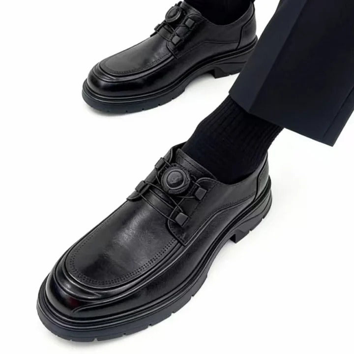 Men's Quick-Release Buckle Chunky Leather Shoes