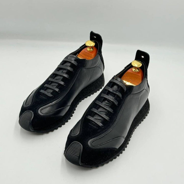 Dual-Material Retro Casual Shoes