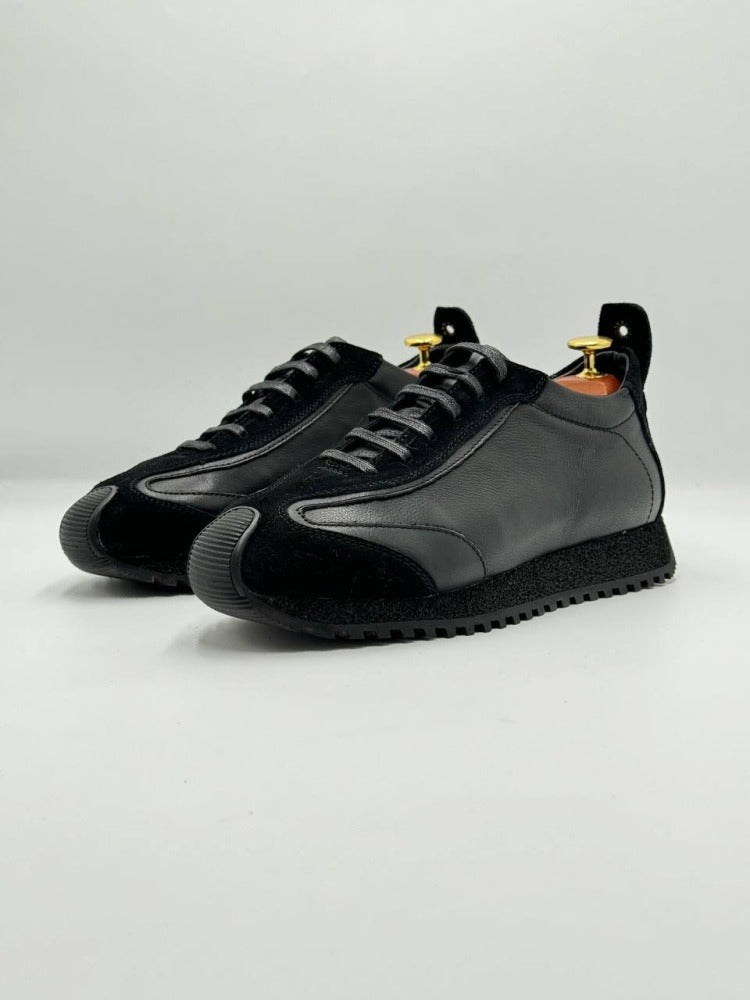 Dual-Material Retro Casual Shoes