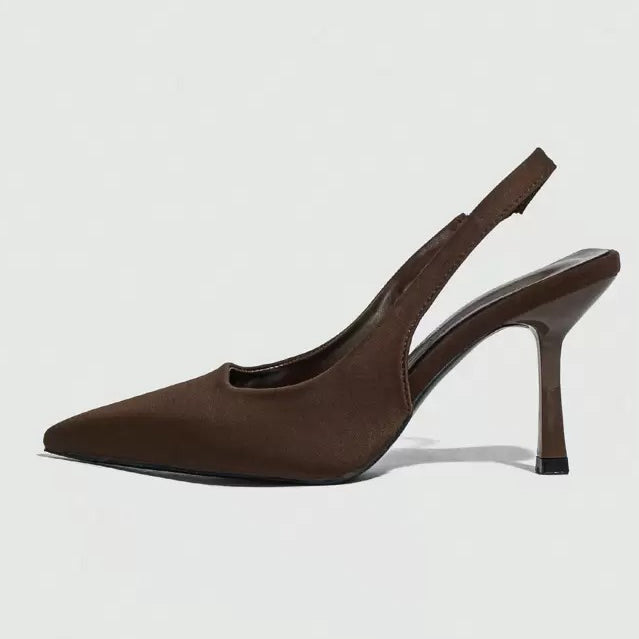 Ladies' Minimalist Pointed-Toe Slingback Heel Pumps