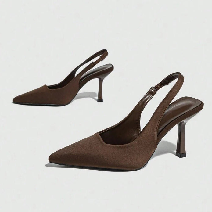 Ladies' Minimalist Pointed-Toe Slingback Heel Pumps