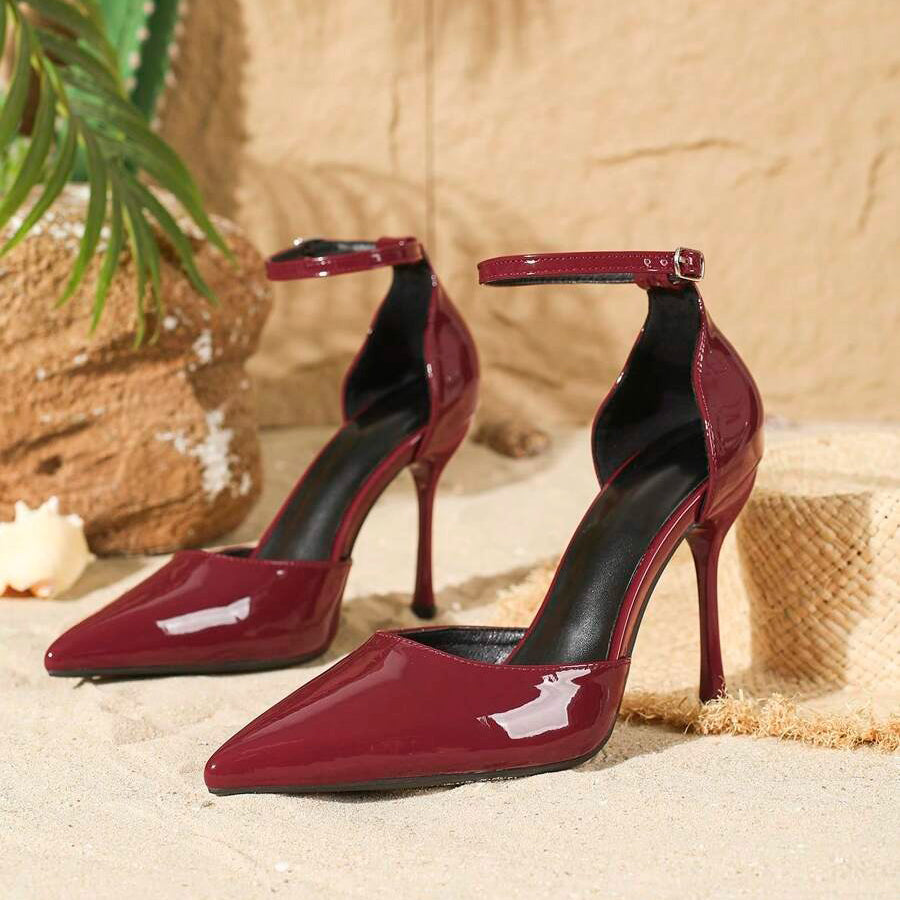 Sleek Patent Leather Stiletto Heels