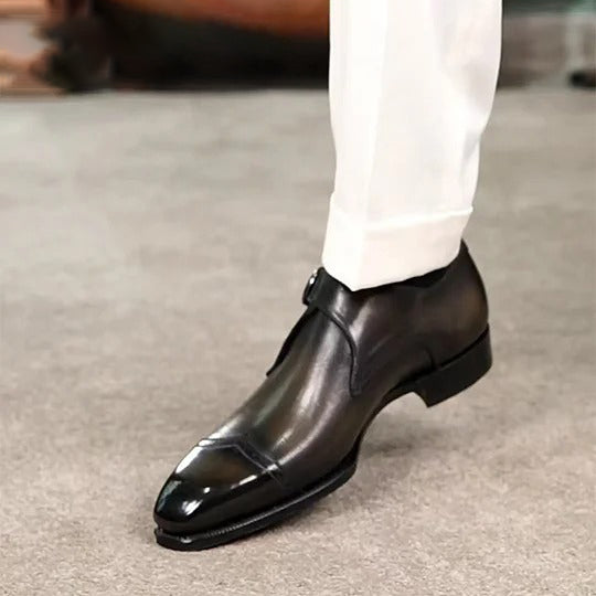 Cap-Toe Brogue Monk Strap Formal Footwear