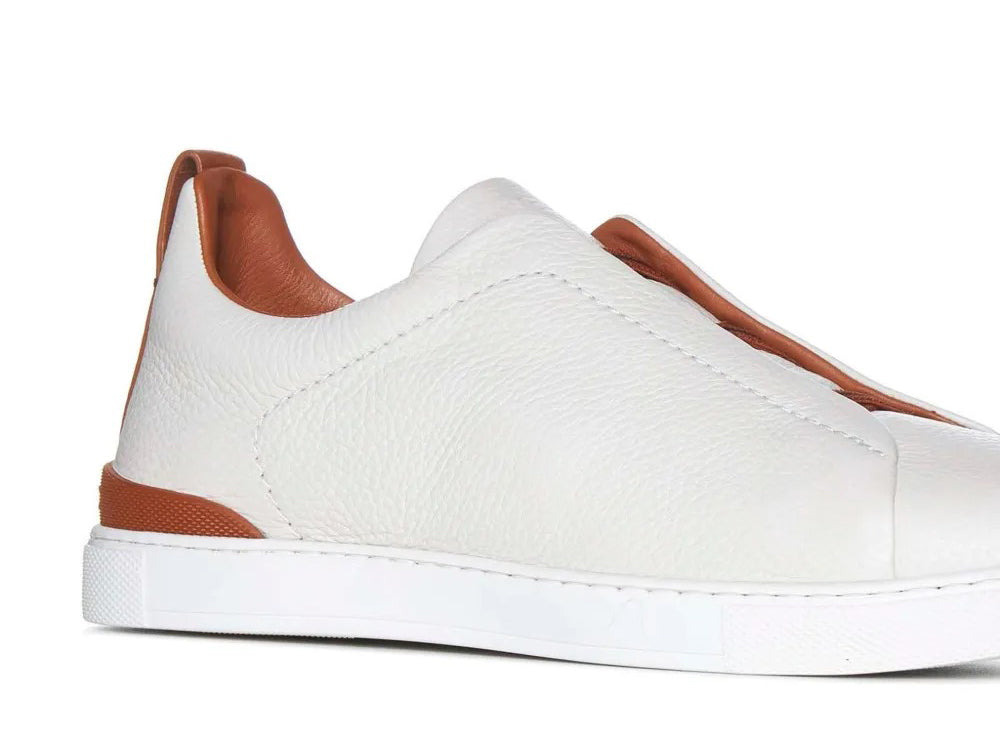 Men's Pebbled Leather Laceless Casual Shoes