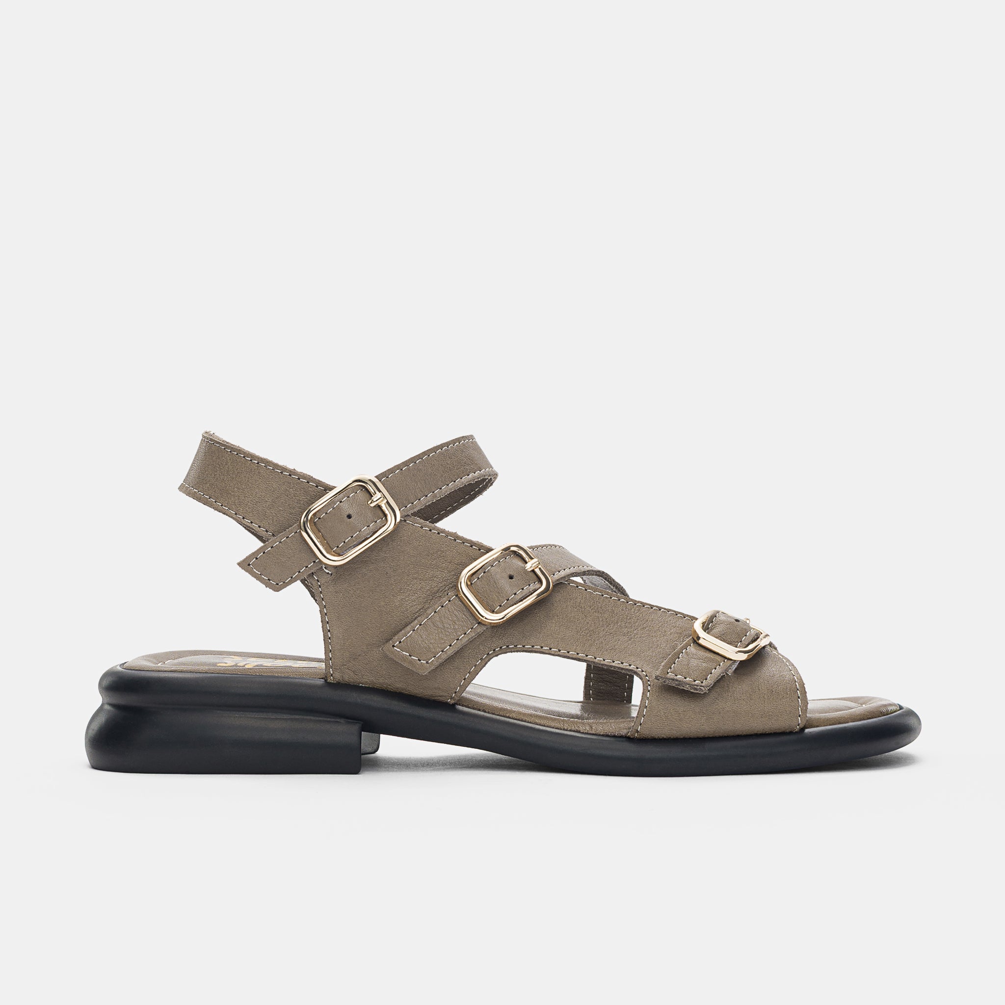 Ladies' Genuine Leather Multi-Buckle Adjustable Sandals