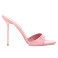 Ladies' Patent Leather Open-Toe Stiletto Mules