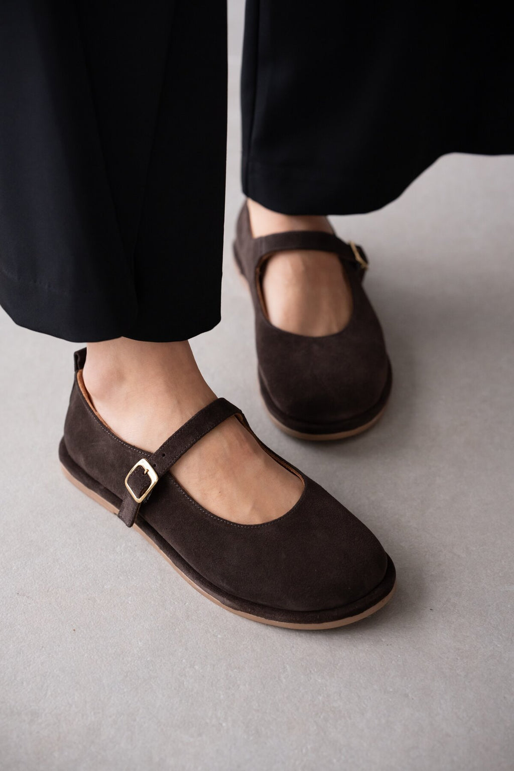 Women's Suede Mary Jane Flats