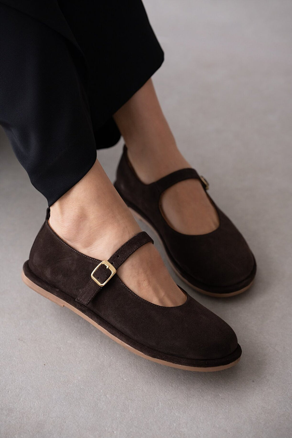 Women's Suede Mary Jane Flats