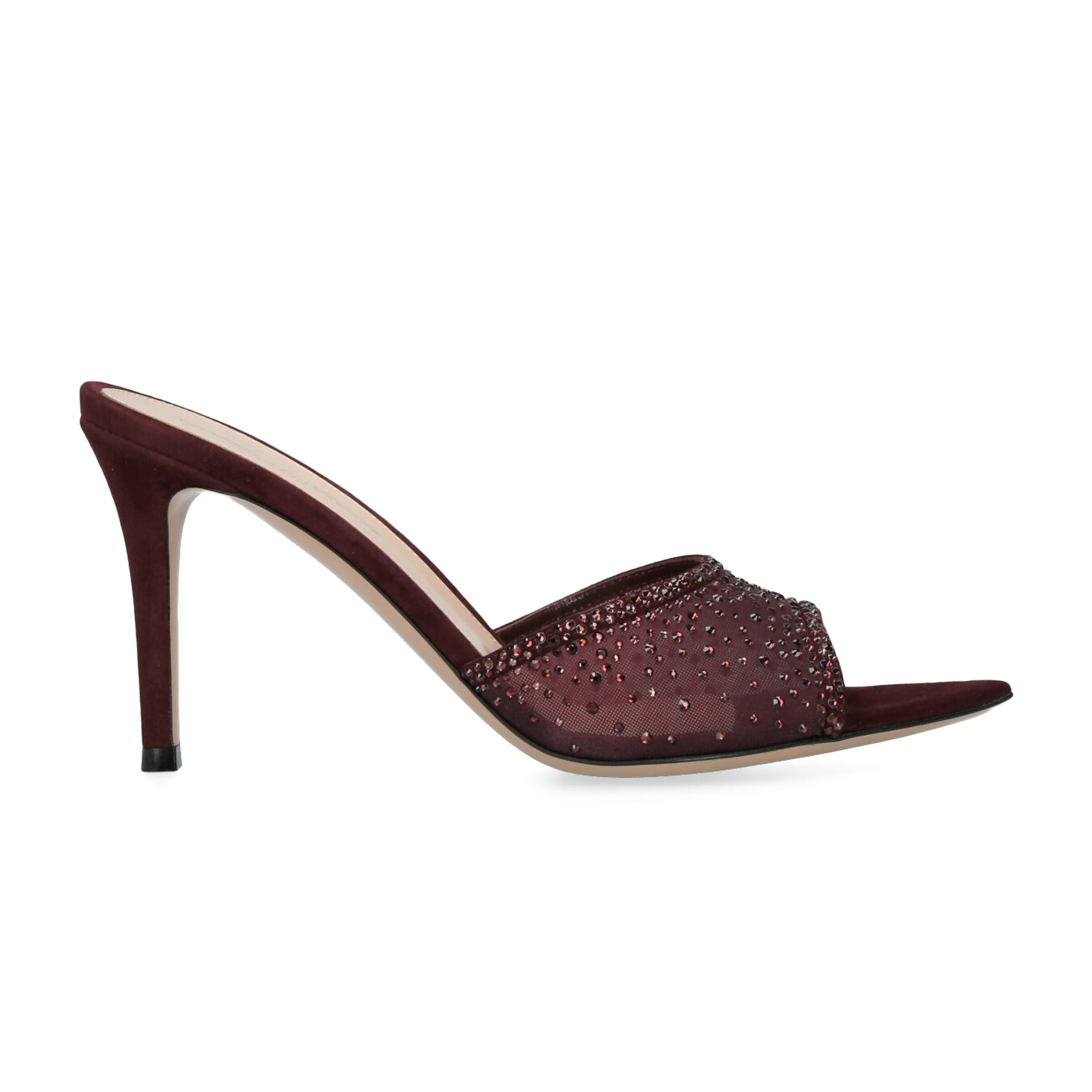 Ladies' Rhinestone Mesh Peep-Toe Mules