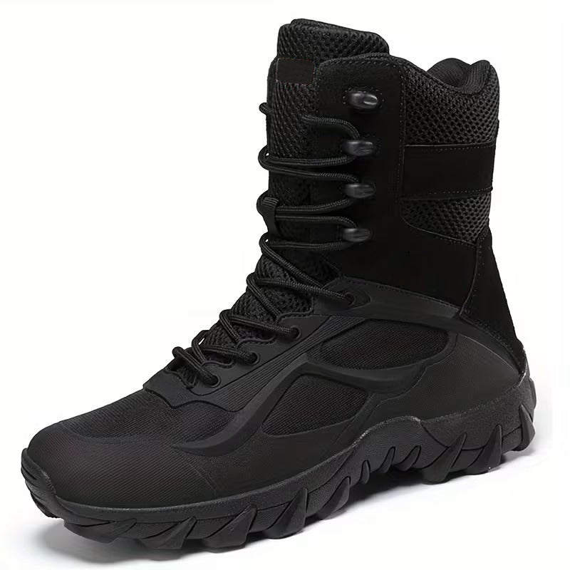 Men's High-Top Paneled Boots | Lightweight Outdoor Ankle Boots For Daily Use
