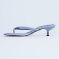 Ladies' Suede Toe-Loop Kitten Heel Mule Sandals