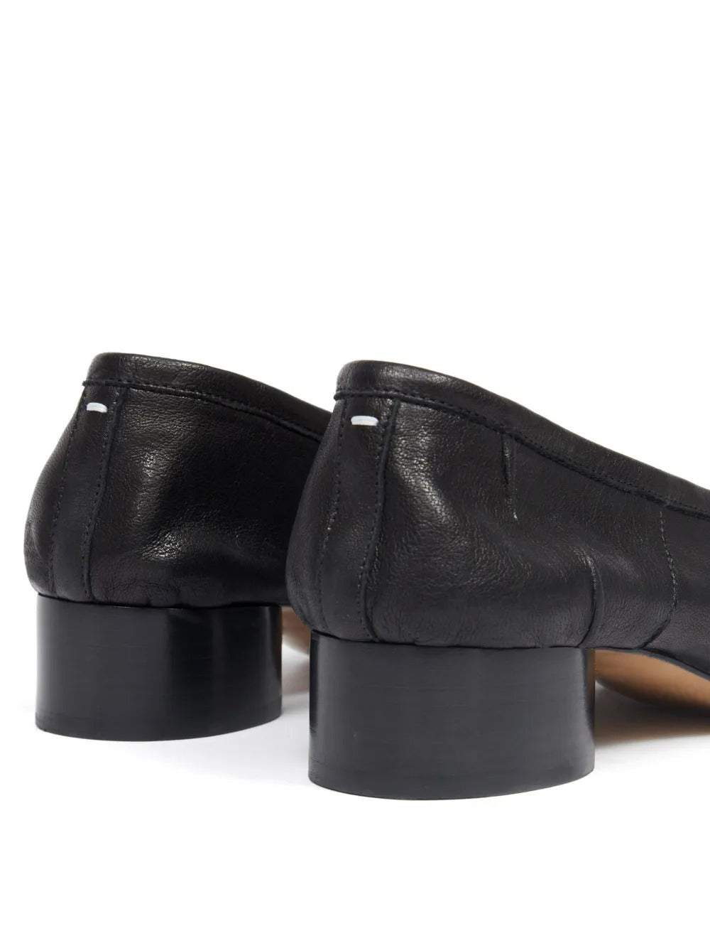 Women's Tabi Split-Toe Leather Block-Heel Ballet Flats