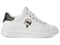 Men's White Leather Cartoon Patch Casual Shoes