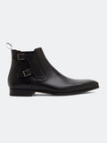 Minimalist Buckle-Accent Dress Ankle Boots