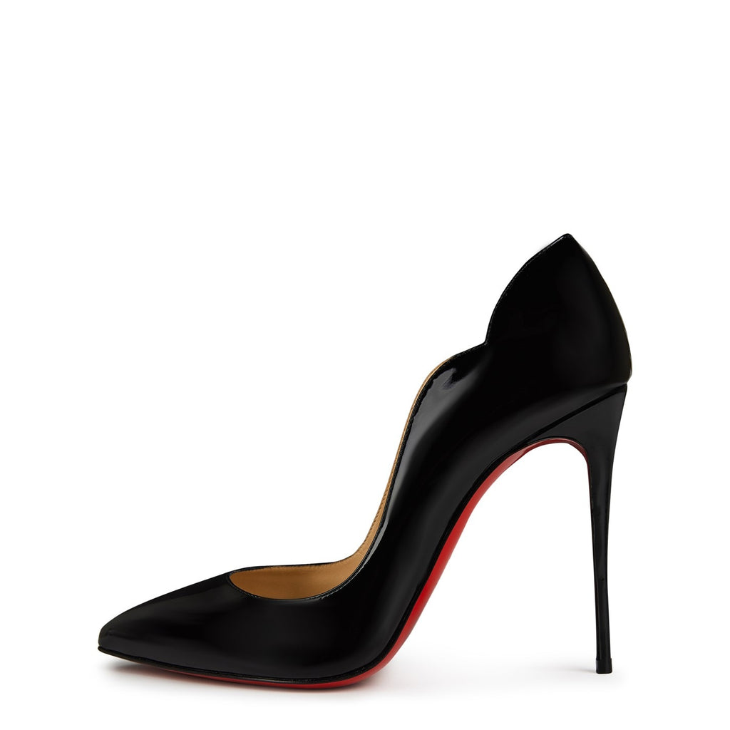 Ladies' Scalloped Edge Patent Red-Sole Pumps